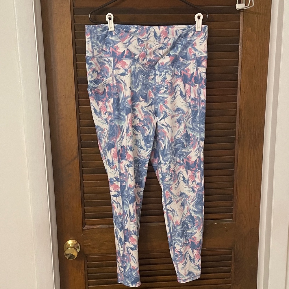 MTA Sport Pink and Blue Patterned Leggings